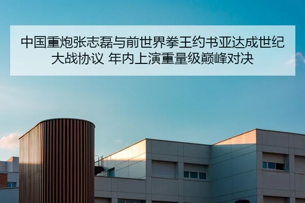 中国重炮张志磊与前世界拳王约书亚达成世纪大战协议 年内上演重量级巅峰对决